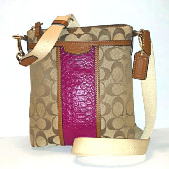 NWOT COACH North South Snakeskin Embossed X-body - Picture 4 of 16
